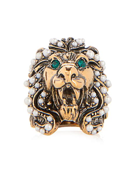 gucci lion pendant necklace|female gucci lion ring.